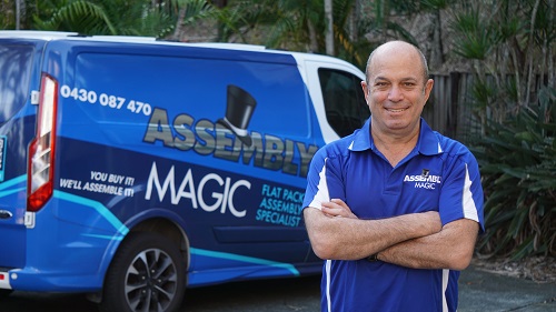 Technician - Adam next to his Assembly Magic van