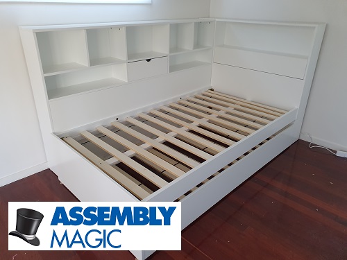 Bed with storage assembled by Shaun - Assembly Magic.