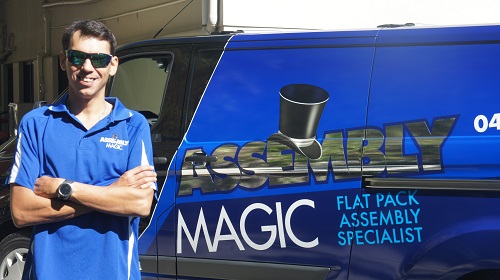 Technician - Shaun in front of his Assembly Magic vehicle