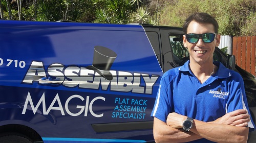 Technician - Shaun in front of his Assembly Magic vehicle
